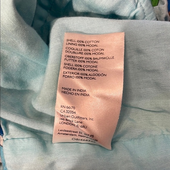 Maeve by Anthropologie Blue/Green Ruffled Off-Shoulder Crop Blouse - Picture 8 of 8